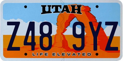 UT license plate Z489YZ