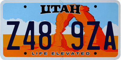 UT license plate Z489ZA