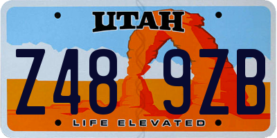 UT license plate Z489ZB