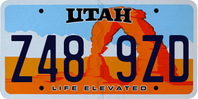 UT license plate Z489ZD