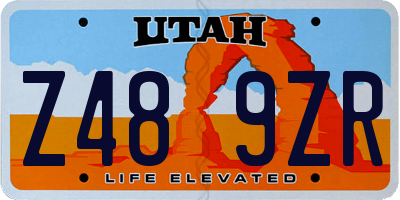 UT license plate Z489ZR