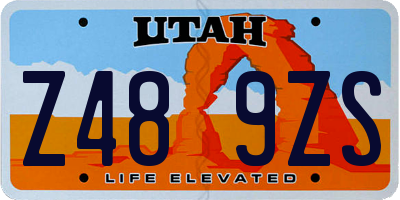 UT license plate Z489ZS