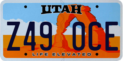 UT license plate Z490CE