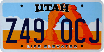 UT license plate Z490CJ