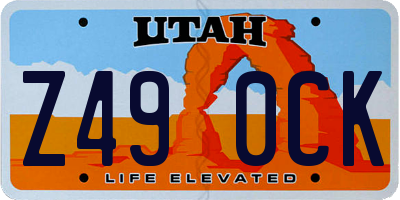 UT license plate Z490CK