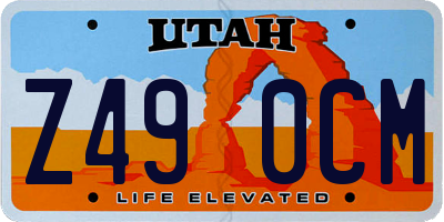 UT license plate Z490CM