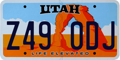 UT license plate Z490DJ