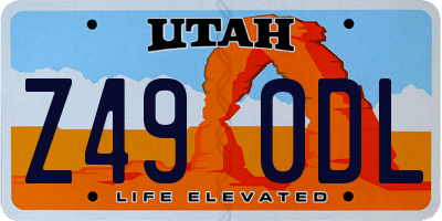 UT license plate Z490DL