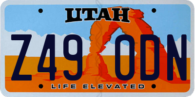 UT license plate Z490DN