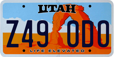 UT license plate Z490DO