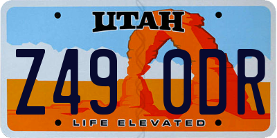 UT license plate Z490DR