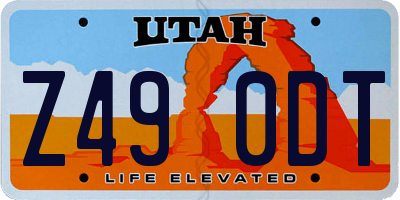 UT license plate Z490DT