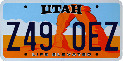UT license plate Z490EZ
