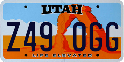 UT license plate Z490GG