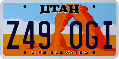 UT license plate Z490GI