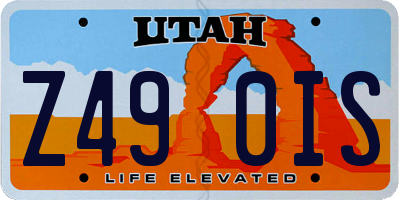 UT license plate Z490IS