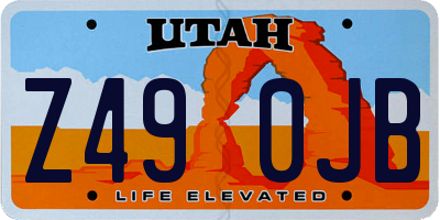 UT license plate Z490JB