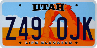 UT license plate Z490JK