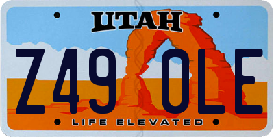 UT license plate Z490LE