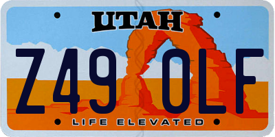 UT license plate Z490LF