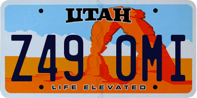 UT license plate Z490MI