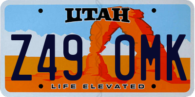 UT license plate Z490MK