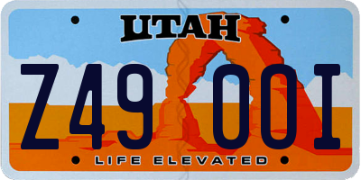 UT license plate Z490OI