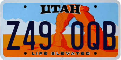UT license plate Z490QB