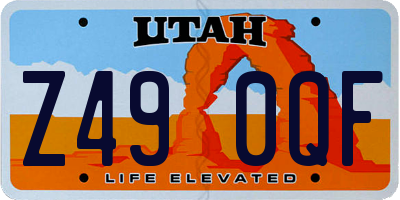 UT license plate Z490QF