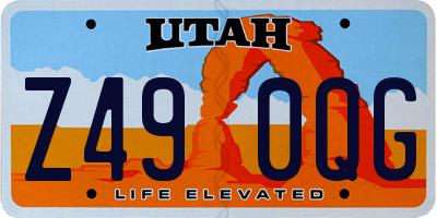 UT license plate Z490QG