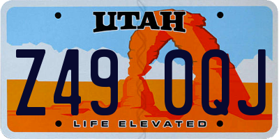 UT license plate Z490QJ