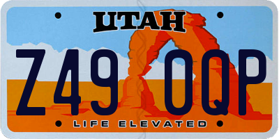 UT license plate Z490QP