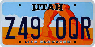 UT license plate Z490QR