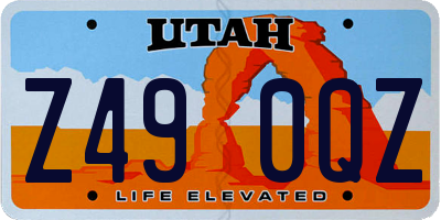UT license plate Z490QZ