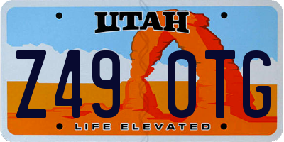 UT license plate Z490TG