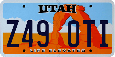 UT license plate Z490TI