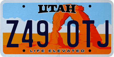 UT license plate Z490TJ