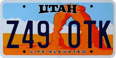 UT license plate Z490TK