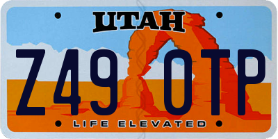 UT license plate Z490TP