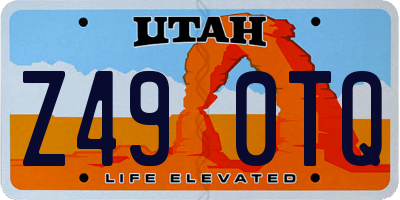 UT license plate Z490TQ
