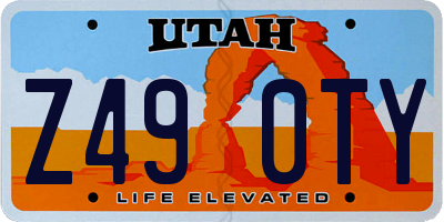 UT license plate Z490TY