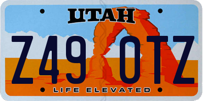 UT license plate Z490TZ