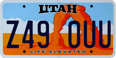 UT license plate Z490UU