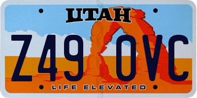 UT license plate Z490VC