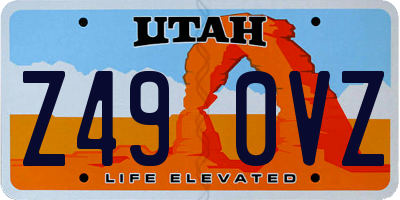 UT license plate Z490VZ