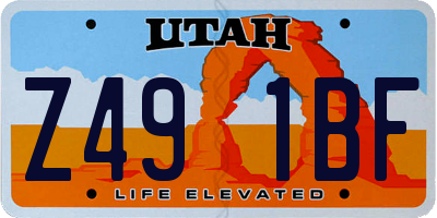 UT license plate Z491BF