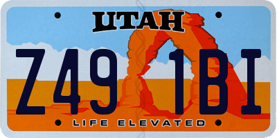 UT license plate Z491BI