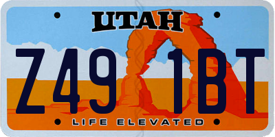 UT license plate Z491BT