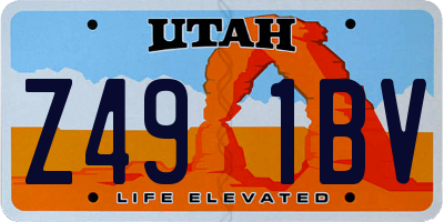 UT license plate Z491BV