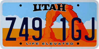 UT license plate Z491GJ